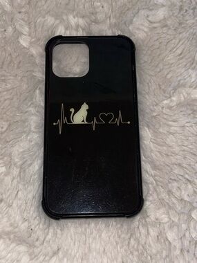 iPhone 12 phone cover preowned but hardily used perfect condition black cover